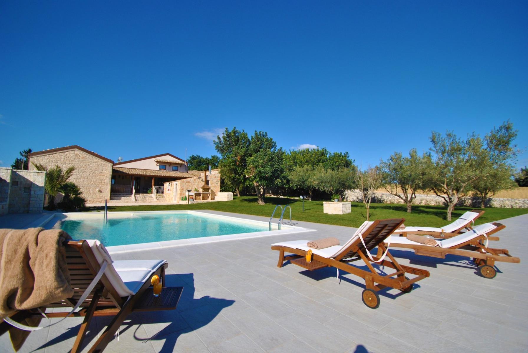 The pool at Casa Natia, the farmhouse in the Sicilian countryside